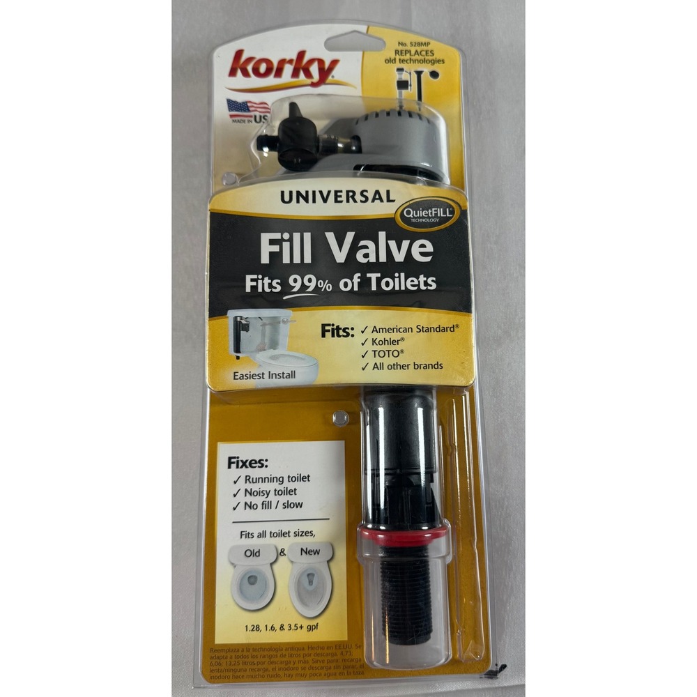 Korky 528MP QuietFill Universal Toilet Fill Valve Fits 99 Percent of Toilets